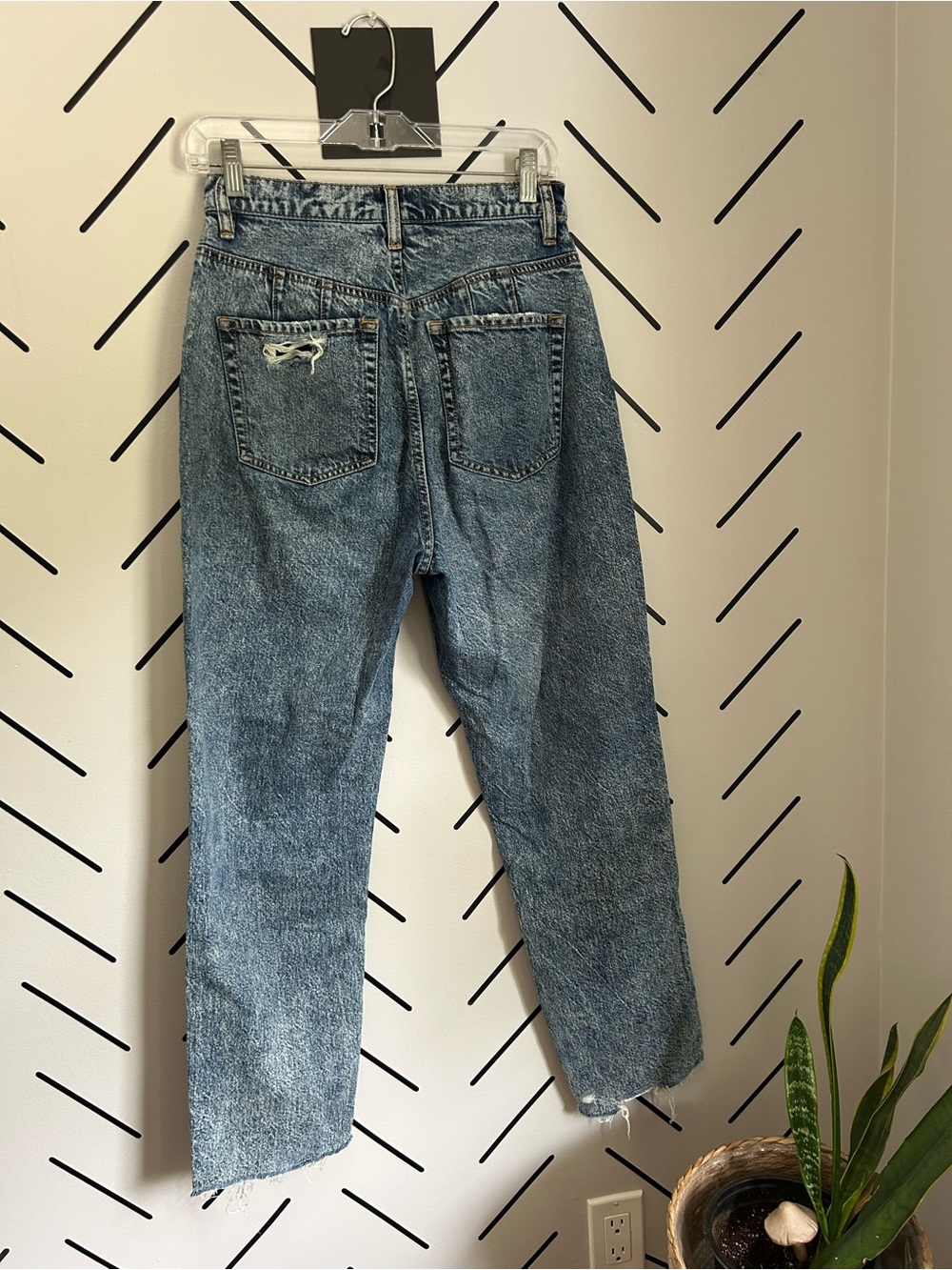 Free people we the free curvy high waisted distressed jeans straight leg - Picture 2 of 7